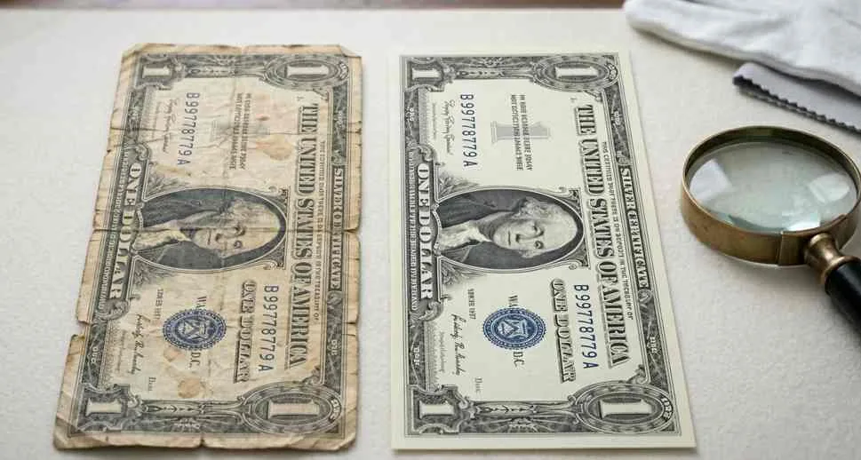 us 1 dollar silver certificate 1957 condition and grading guide