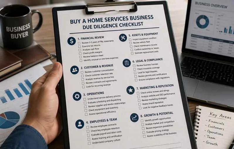 buy a home services business due diligence checklist